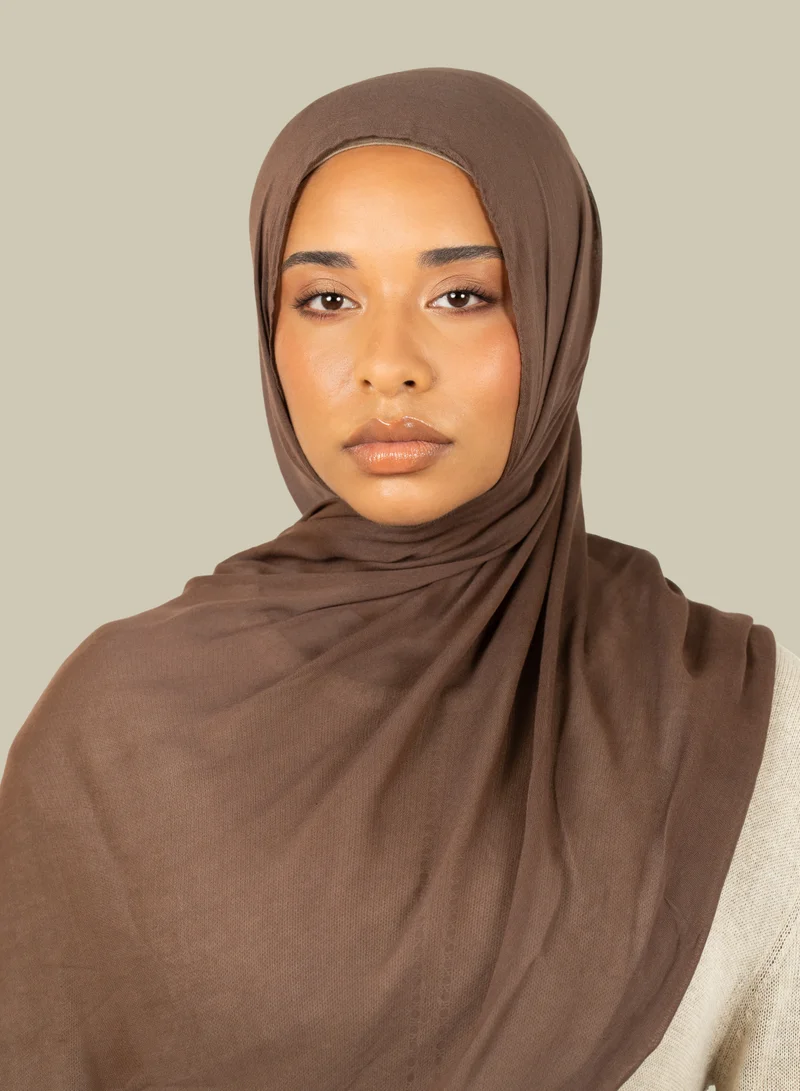 سيلكروز حجاب قطن مودال بني شوكولاتة